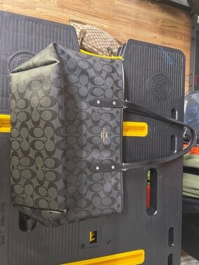 Coach Black Signature Canvas Shoulder Tote